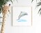 Dolphin Watercolor Art Print Baby Dolphin Swimming Nursery Animals Baby Animals Underwater Ocean Animal Baby Room Decor Dolphin Gift Artwork product 2
